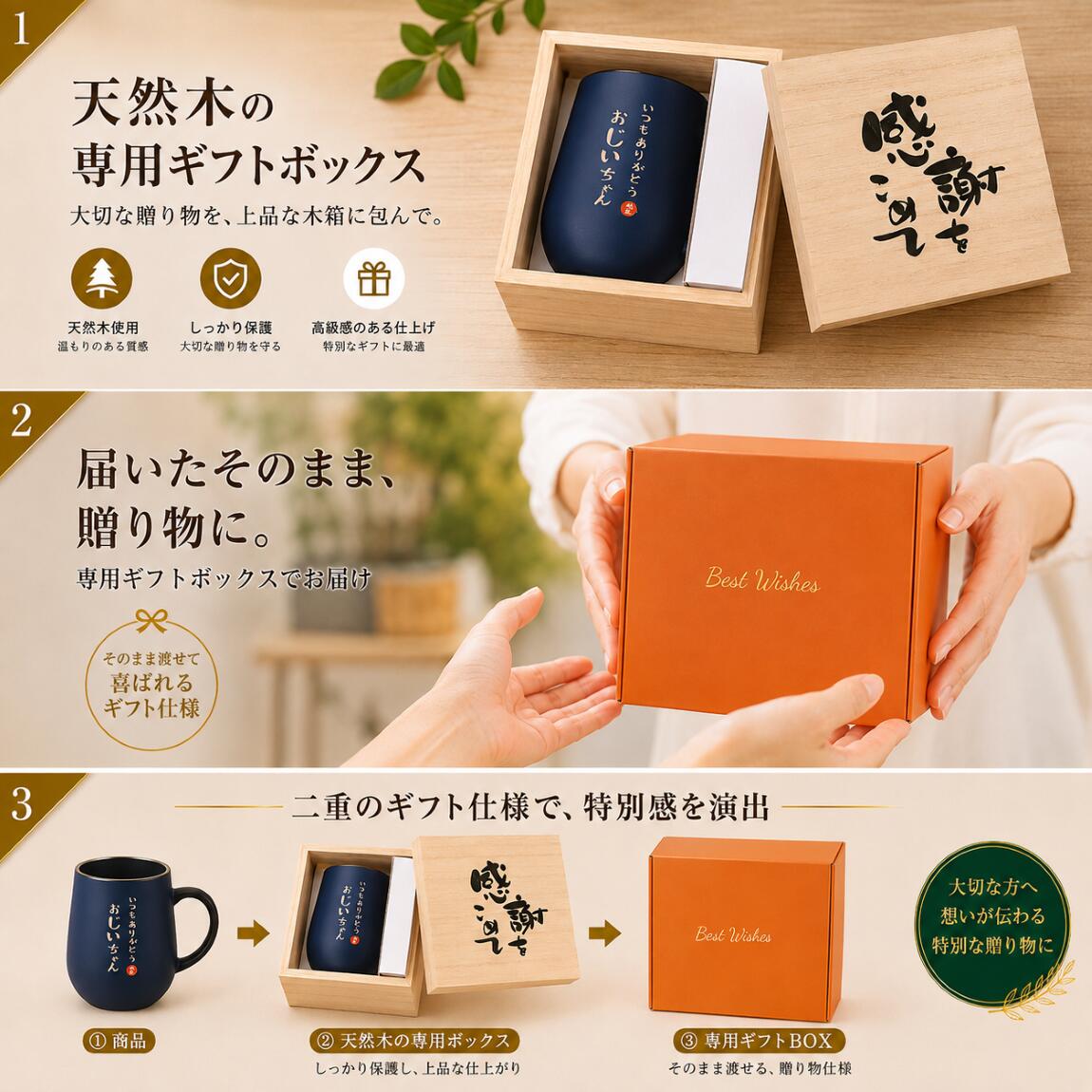 おじいちゃんへのタンブラー 350ml 特製木箱入り ライムグリーン（画像4）